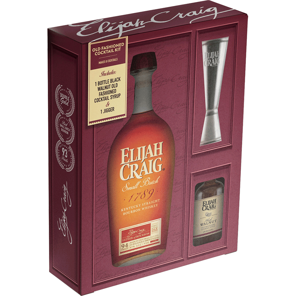 Elijah Craig Bourbon with Old Fashioned Mix & Jigger Gift Total Wine