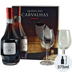 Quinta das Carvalhas 10-Year-Old Tawny Port with 2 Glasses Giftset