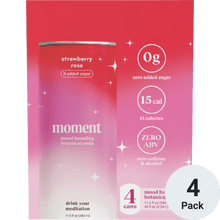 Moment Non-Alcoholic Mood Boosting Botanical Soda Strawberry Rose