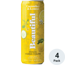 Beautiful Drinks Lemon & Cucumber Sparkling Vodka Cocktail