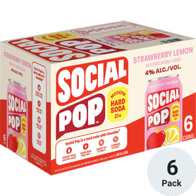 Social Pop Strawberry Lemon Modern Hard Soda