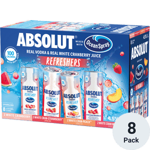 Absolut Ocean Spray Ready To Drink Vodka Refreshers Variety Pack