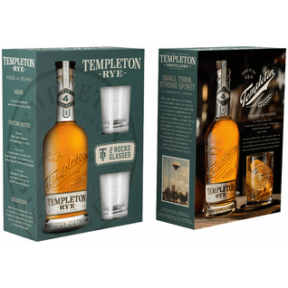 Templeton Rye Whiskey with Two Glasses Gift