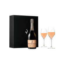 Billecart Salmon Brut Rose Champagne with 2 Glasses