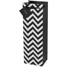 Single Bottle Gift Bag - Chevron Asstd