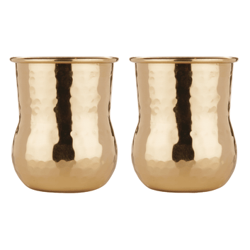 Viski Belmont Hammered Brass Shot Glasses (Set of 2)