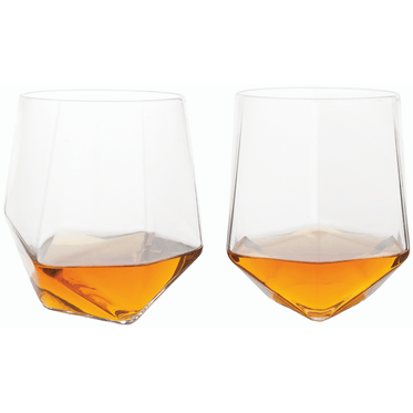Viski Seneca Faceted Crystal Glasses