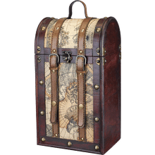 2 Bottle Dark Wood Gift Box