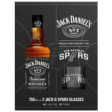 Jack Daniels Black with 2 Spurs Glasses Gift