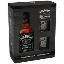 Jack Daniels Black w/ 2 glasses Gift