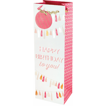 Single Bottle Gift Bag - Happy Birthday Tassle