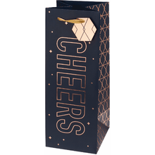 Liquor Bottle Gift Bag - Cheers Navy/Gold
