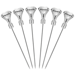 Final Touch Diamond Cocktail Picks - Clear - Set of 6