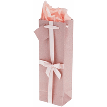 Single Bottle Gift Bag - Pink Bow No-Mess Glitter