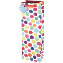 Single Bottle Gift Bag - Watercolor Dot