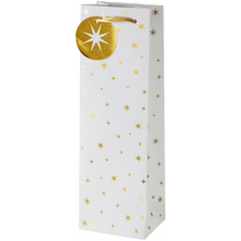 Single Bottle Gift Bag - White and Gold Stars