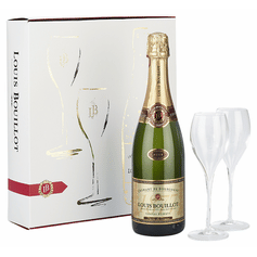 Louis Bouillot Perle de Vigne Brut Giftset w/ 2 Glasses