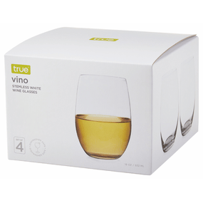 True Stemless White Wine Glass 4Pk