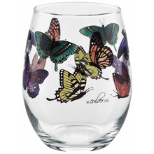 Culver Butterflies Stemless Wine Glass 15 oz