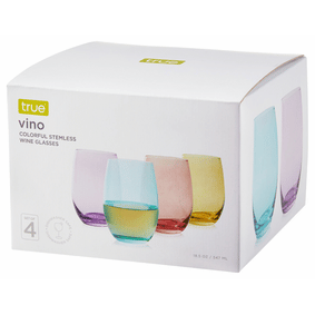 True Color Stemless Wine Glass 4 pack