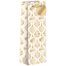 Gift Bag Holiday Ornaments Cream and Gold
