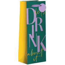 Gift Bag Green Let's Drink About It
