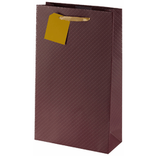 2 Bottle Gift Bag - Burgundy Quilted