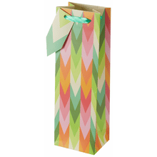 Single Bottle Gift Bag - Citrus Chevron