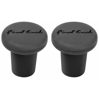 Final Touch Silicone Bottle Stoppers - Set of 2 - Black