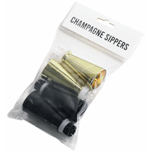 Champagne sippers Black and Gold 4 Pack