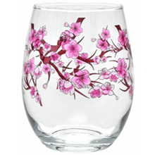 Culver Cherry Blossom 15-Ounce Stemless Wine Glass