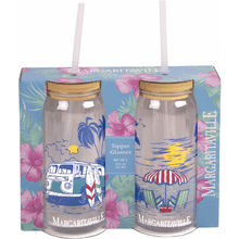 Margaritaville 20oz Glass Sippers (set of 2)