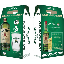 Jameson Irish Whiskey with Green Bay Packers Pint Glass