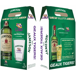 Jameson Irish Whiskey with LSU Tigers Pint Glass
