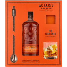 Bulleit Bourbon with Ice Mold and Cocktail Spoon