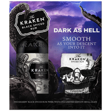 Kraken Black Spiced Rum with Skull Glass