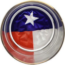 Culver Texas Flag Textured Bottom Gold Rim 11-Oz On The Rocks Glass