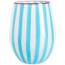 Cabana Blue Stripe Stemless Wine Glass