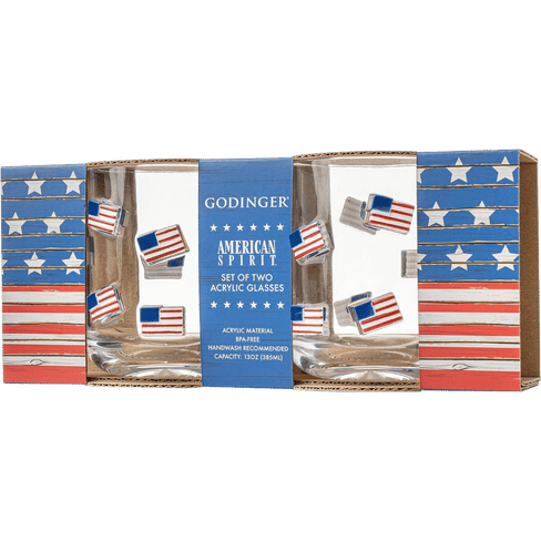 American Flag Acrylic Icon DOF - Set of 2