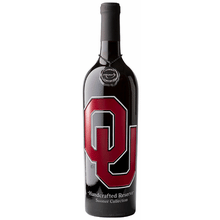 Oklahoma University Logo Etched Wine