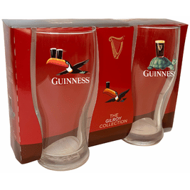 Guinness Gilroy Flying Toucan & Tortoise Pint Glass 2PK