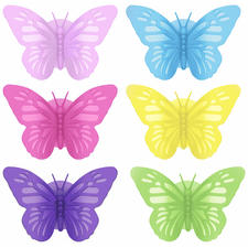 Butterfly Silicone Suction Wine Marker 6 pc Asst Colors