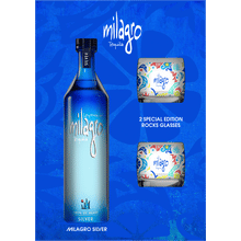 Milagro Silver Tequila with 2 Special Edition Rocks Glasses