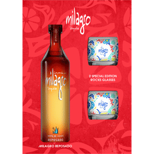 Milagro Reposado Tequila with 2 Special Edition Rocks Glasses