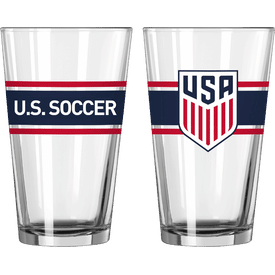 US Mens Soccer Team 16oz Stripe Glass Pint