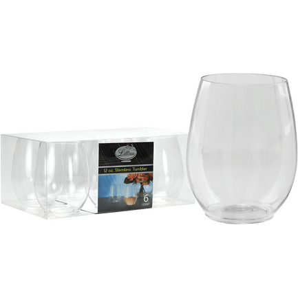 Plastic Stemless Wine Tumbler 12oz - 6pk