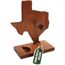 TX State Wood Wine Bottle Holder