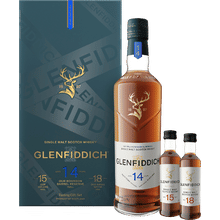 Glenfiddich 14 Single Malt Scotch 750ml with 15 and 18 Year 50mls