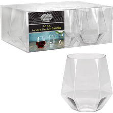 King Zak 12oz Faceted Stemless Wine (Set of 6)