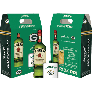 Jameson Irish Whiskey Green Bay Packers with Branded Flask